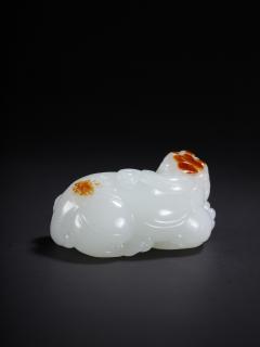 和田玉貔貅,尺寸:6.0×3.3×3.1厘米,重量87克