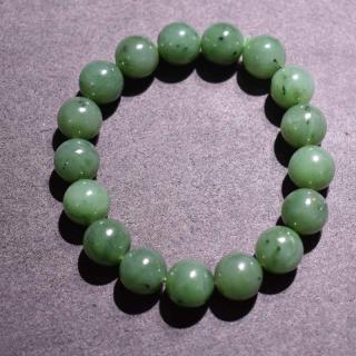 抢疯了方言和田玉俄罗斯老料油润细腻辣阳绿碧玉卡12mm圆珠手串r6