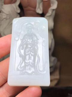 新品新疆和田玉籽料挂件牌子观音,白度一级